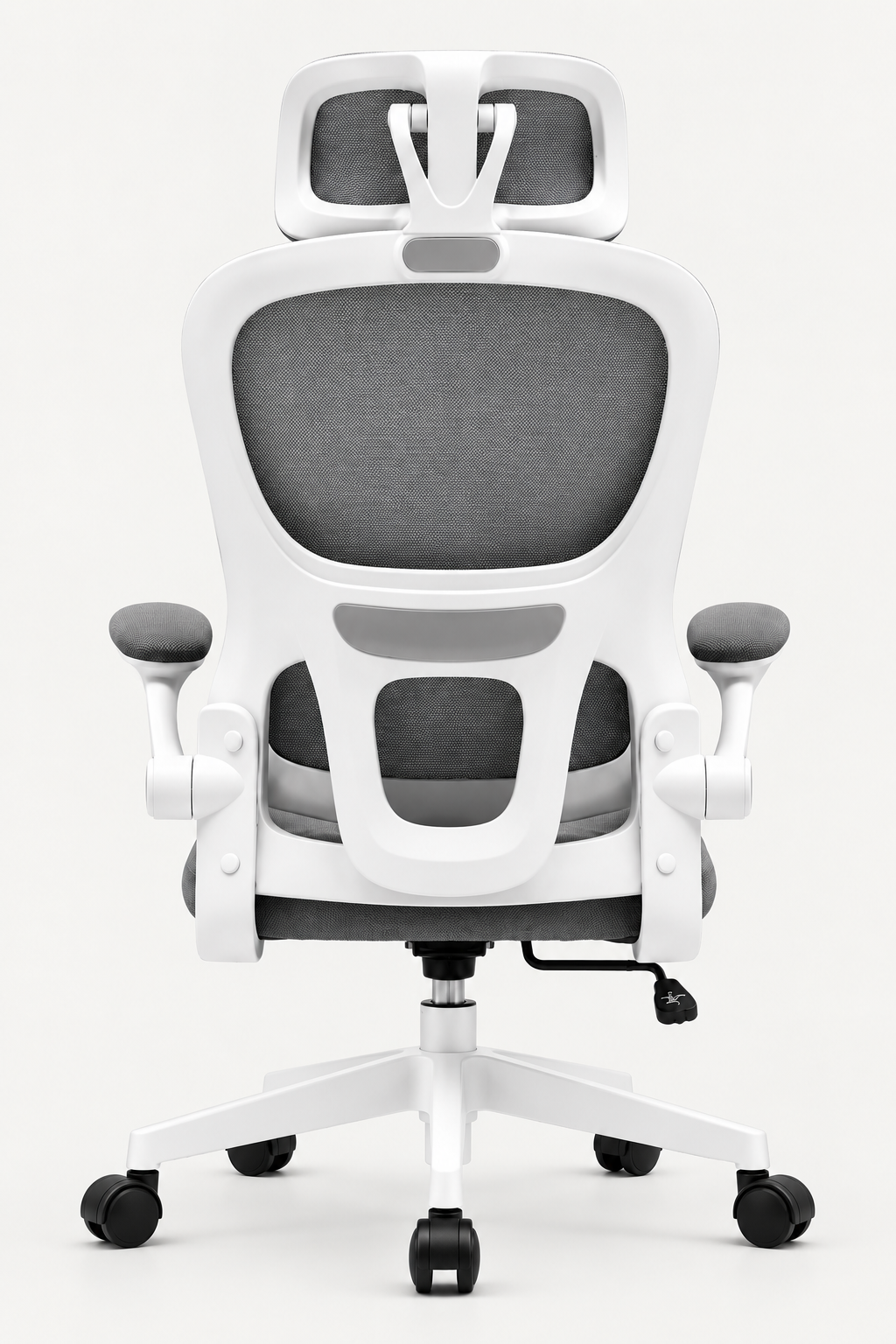 PureMesh Air — Fauteuil de bureau ergonomique en maille blanc et gris