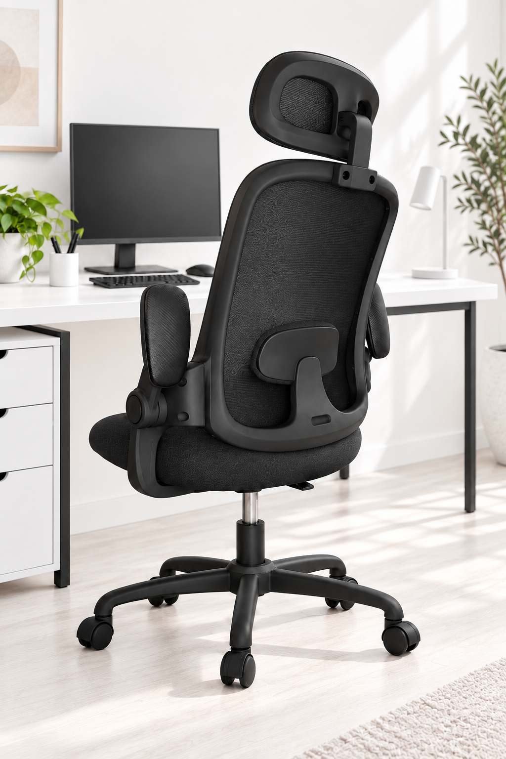 FlexArm Pro — Fauteuil de bureau ergonomique à appui-tête et accoudoirs réglables