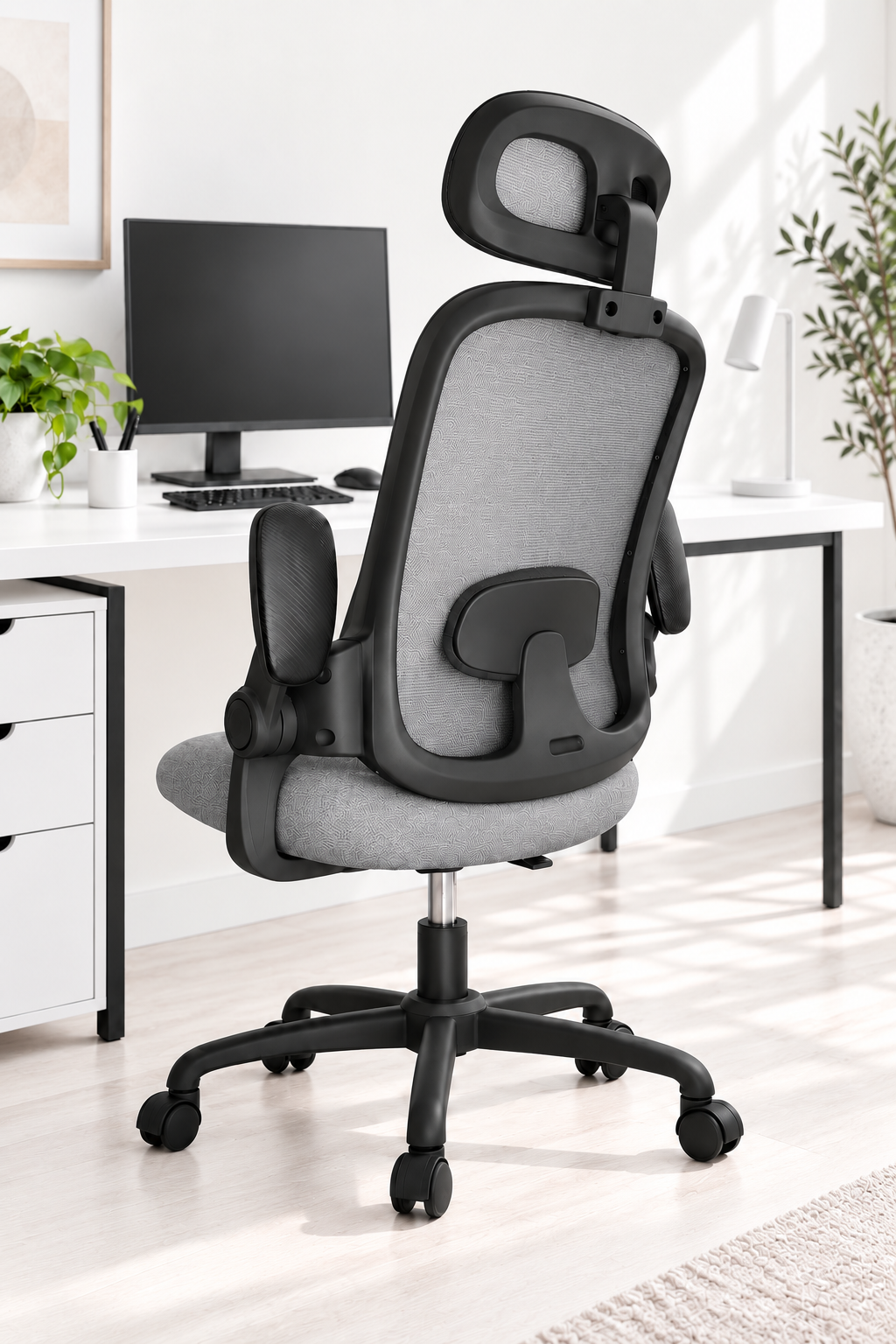 FlexArm Pro — Fauteuil de bureau ergonomique à appui-tête et accoudoirs réglables