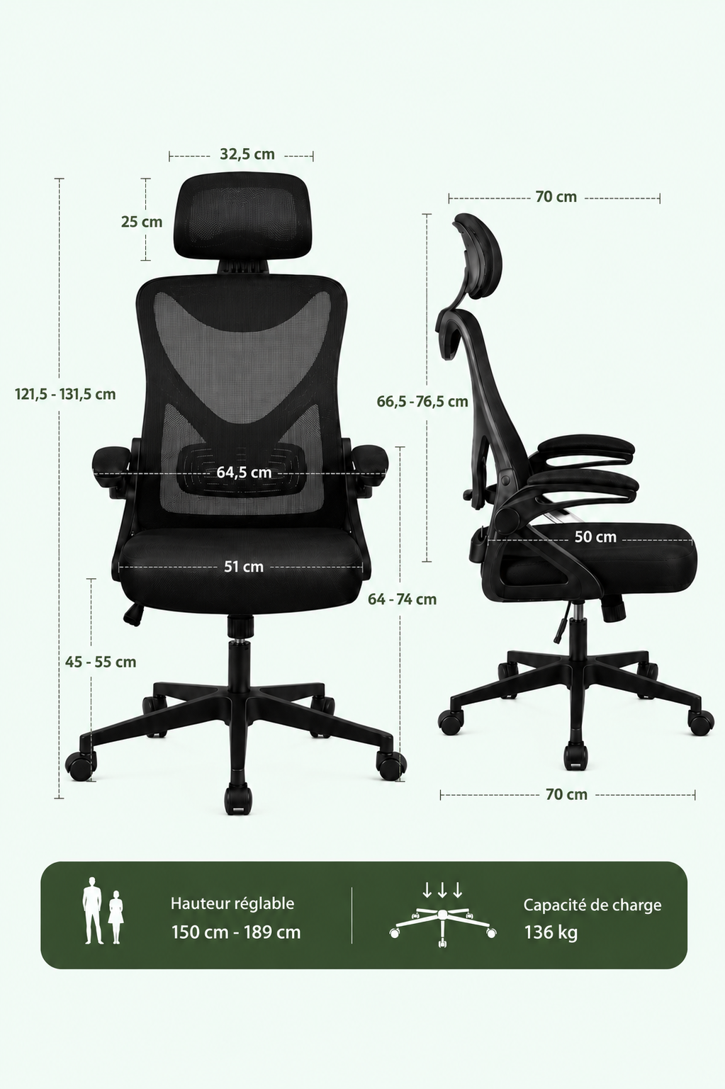 AirMesh 360 — Fauteuil de bureau ergonomique tout maille