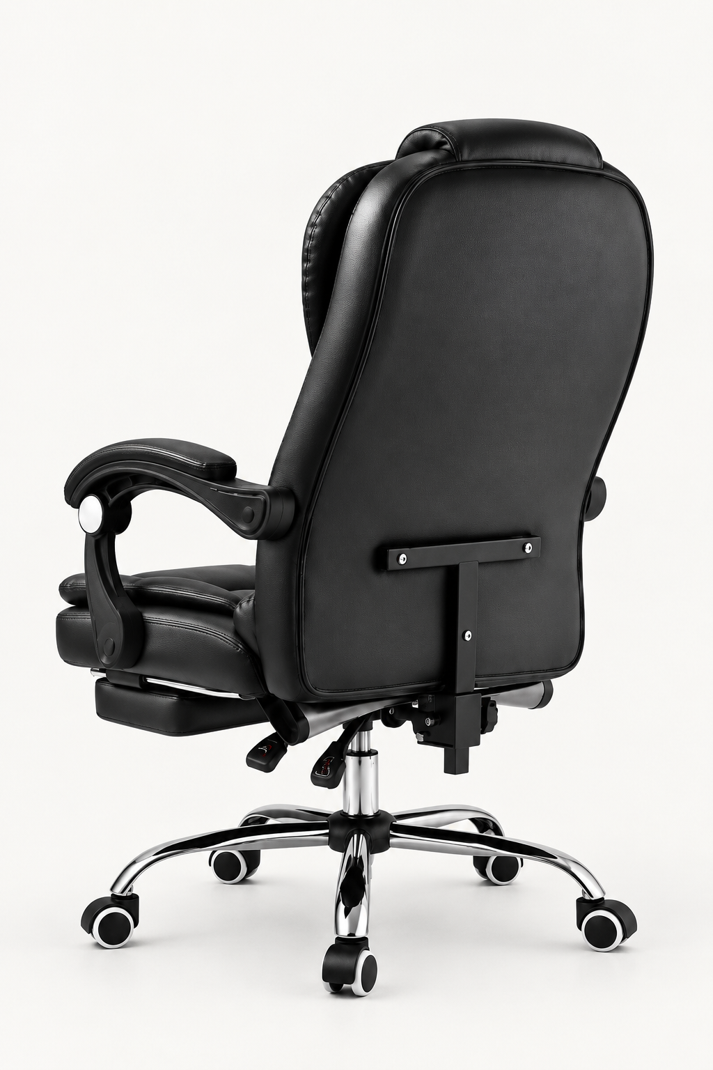 RecliMax 170 — Fauteuil de bureau matelassé avec repose-pieds escamotable similicuir, inclinaison 170°