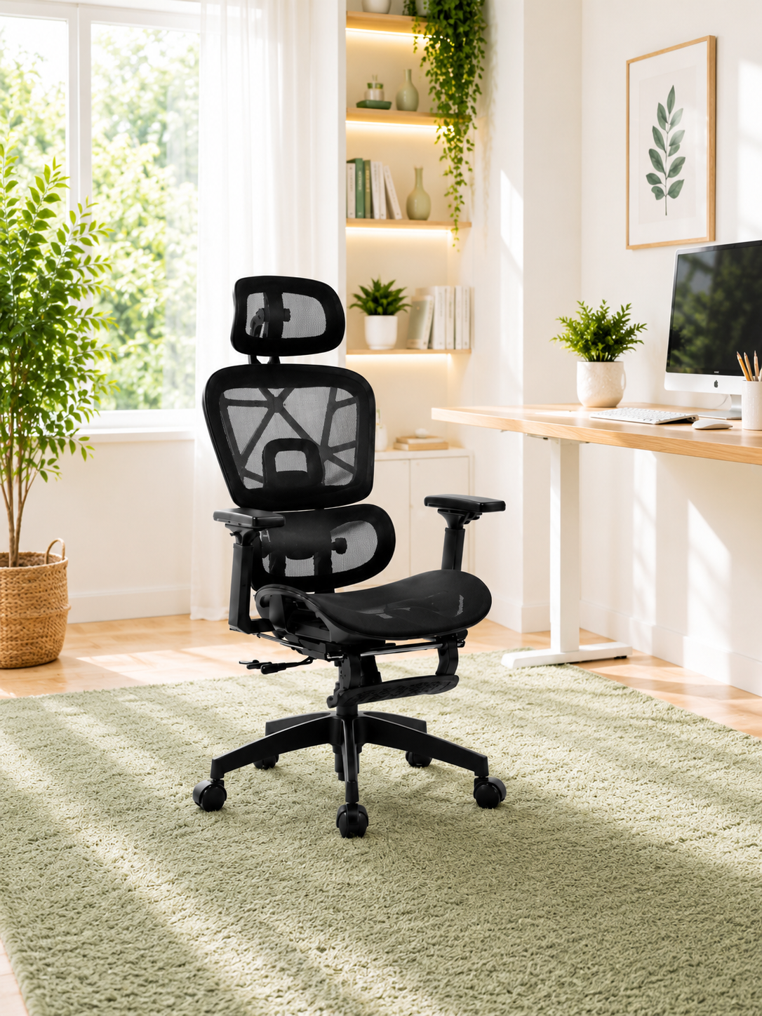 DualBack Elite — Fauteuil de bureau ergonomique à dossier double et accoudoirs 4D mesh noir, haut de gamme