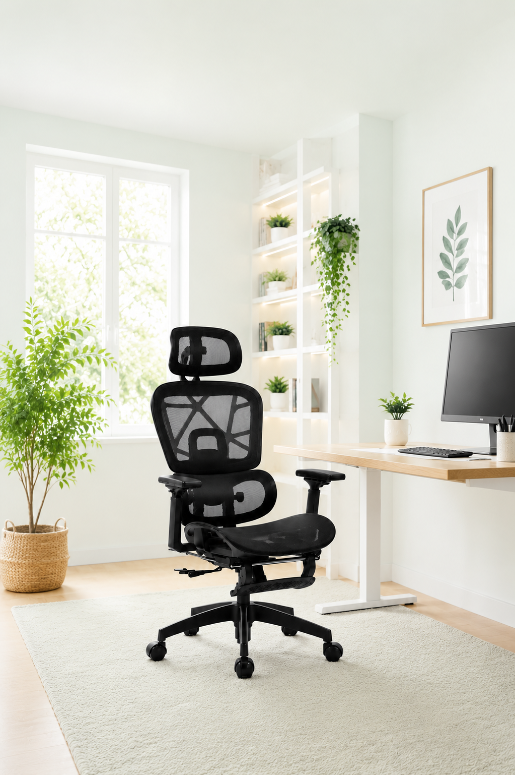 DualBack Elite — Fauteuil de bureau ergonomique à dossier double et accoudoirs 4D mesh noir, haut de gamme