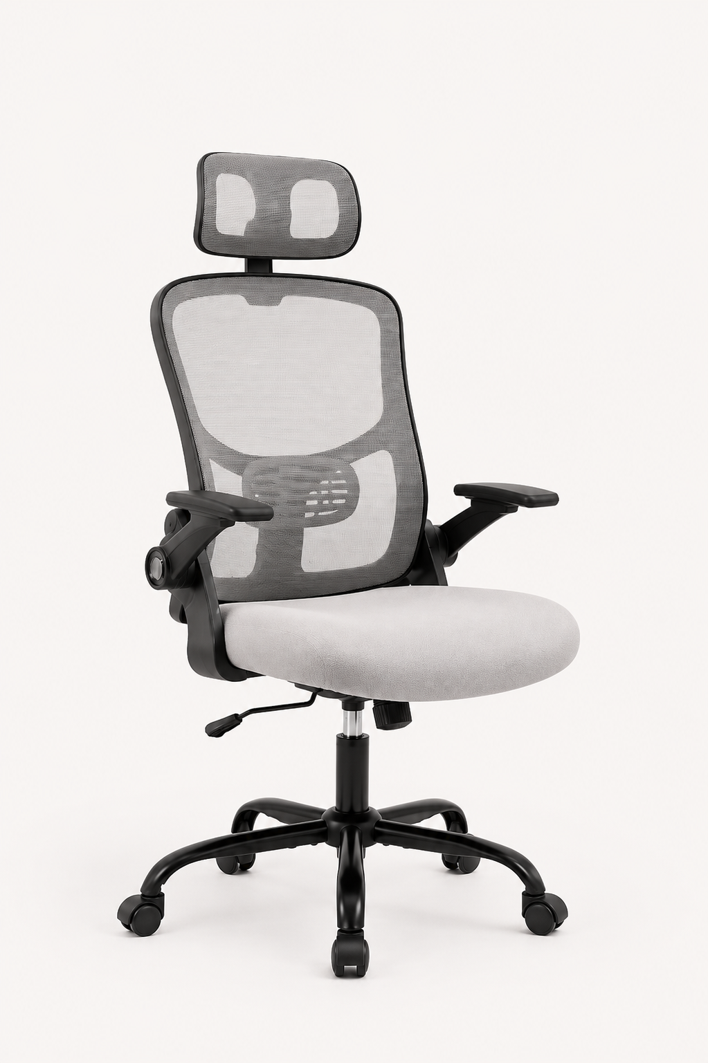 FlexArm Pro — Fauteuil de bureau ergonomique à appui-tête et accoudoirs réglables