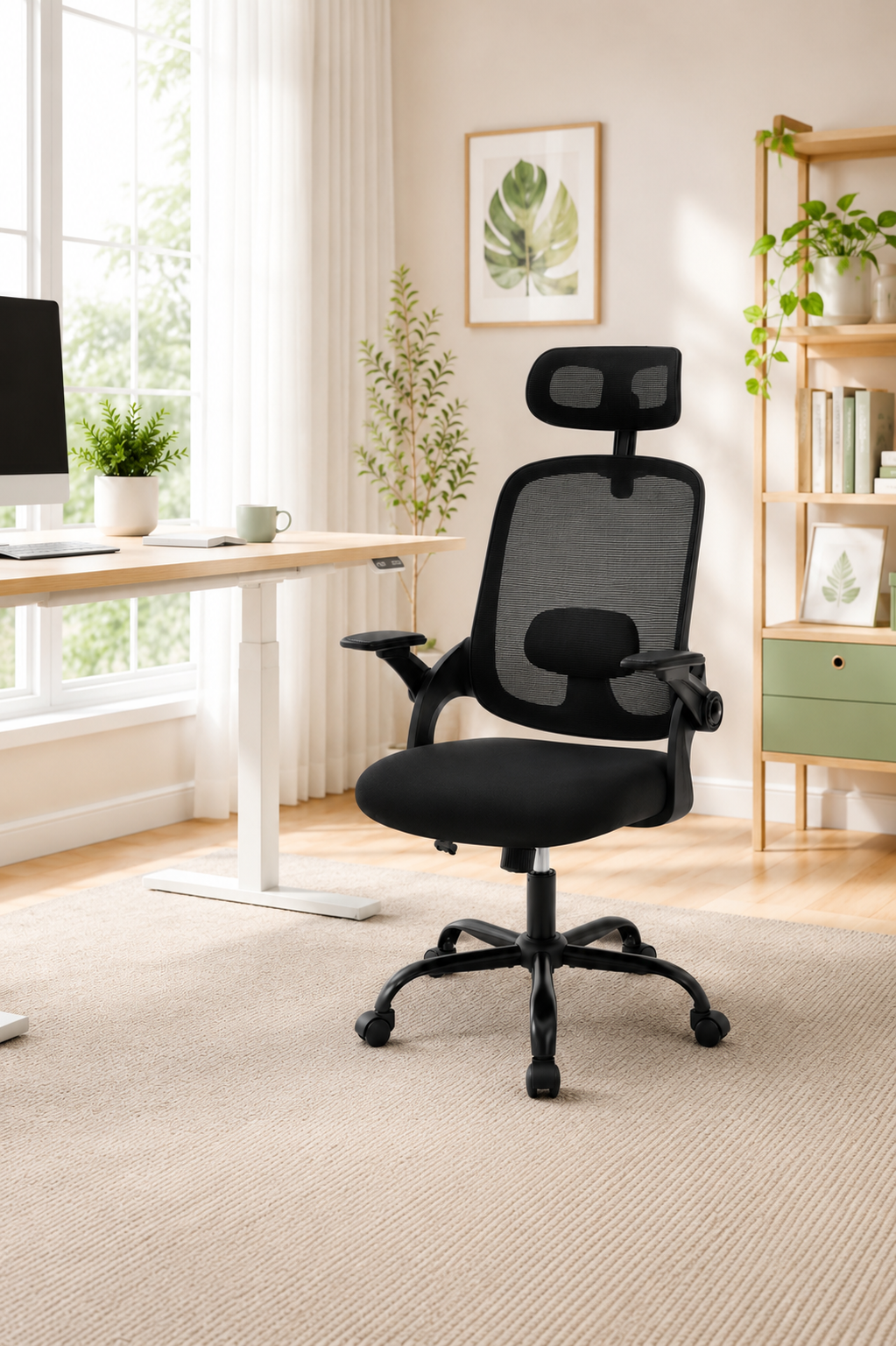 FlexArm Pro — Fauteuil de bureau ergonomique à appui-tête et accoudoirs réglables