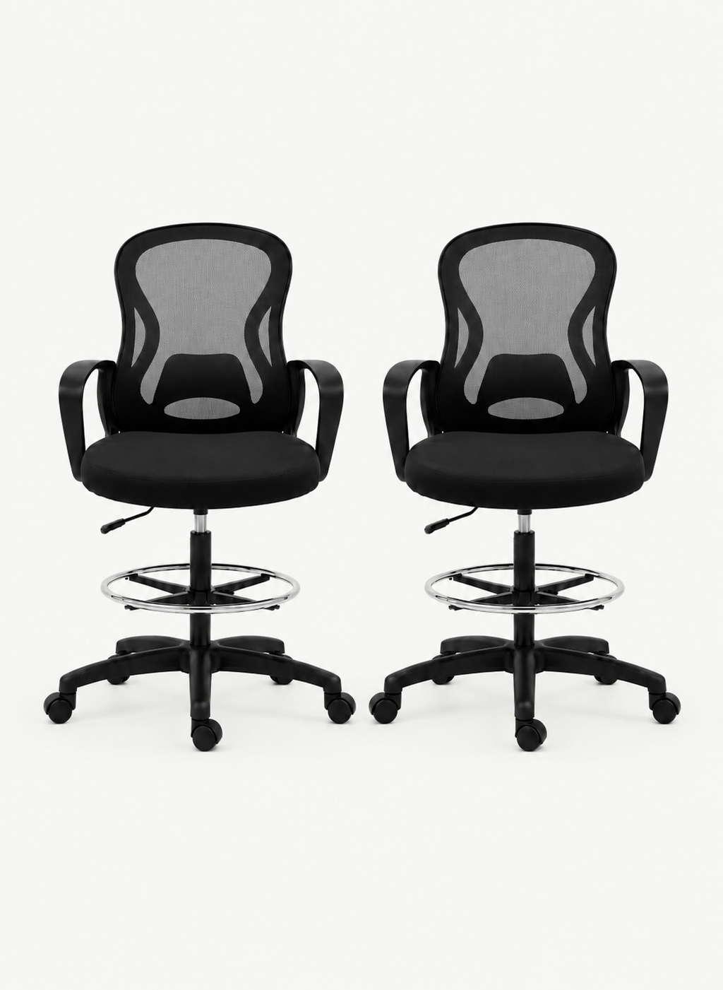 HighDesk Duo — Lot de 2 chaises de bureau assis-debout avec repose-pieds