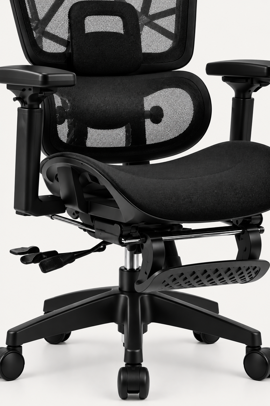 DualBack Elite — Fauteuil de bureau ergonomique à dossier double et accoudoirs 4D mesh noir, haut de gamme