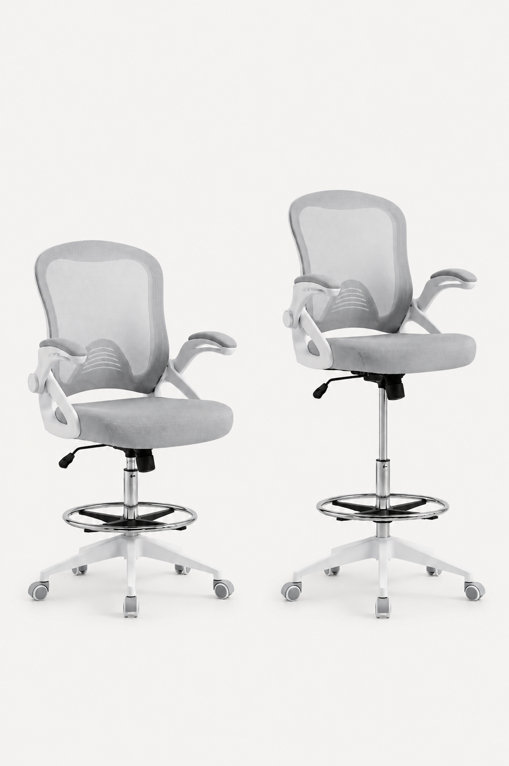 StandRest 78 — Chaise de bureau assis-debout avec repose-pieds réglable