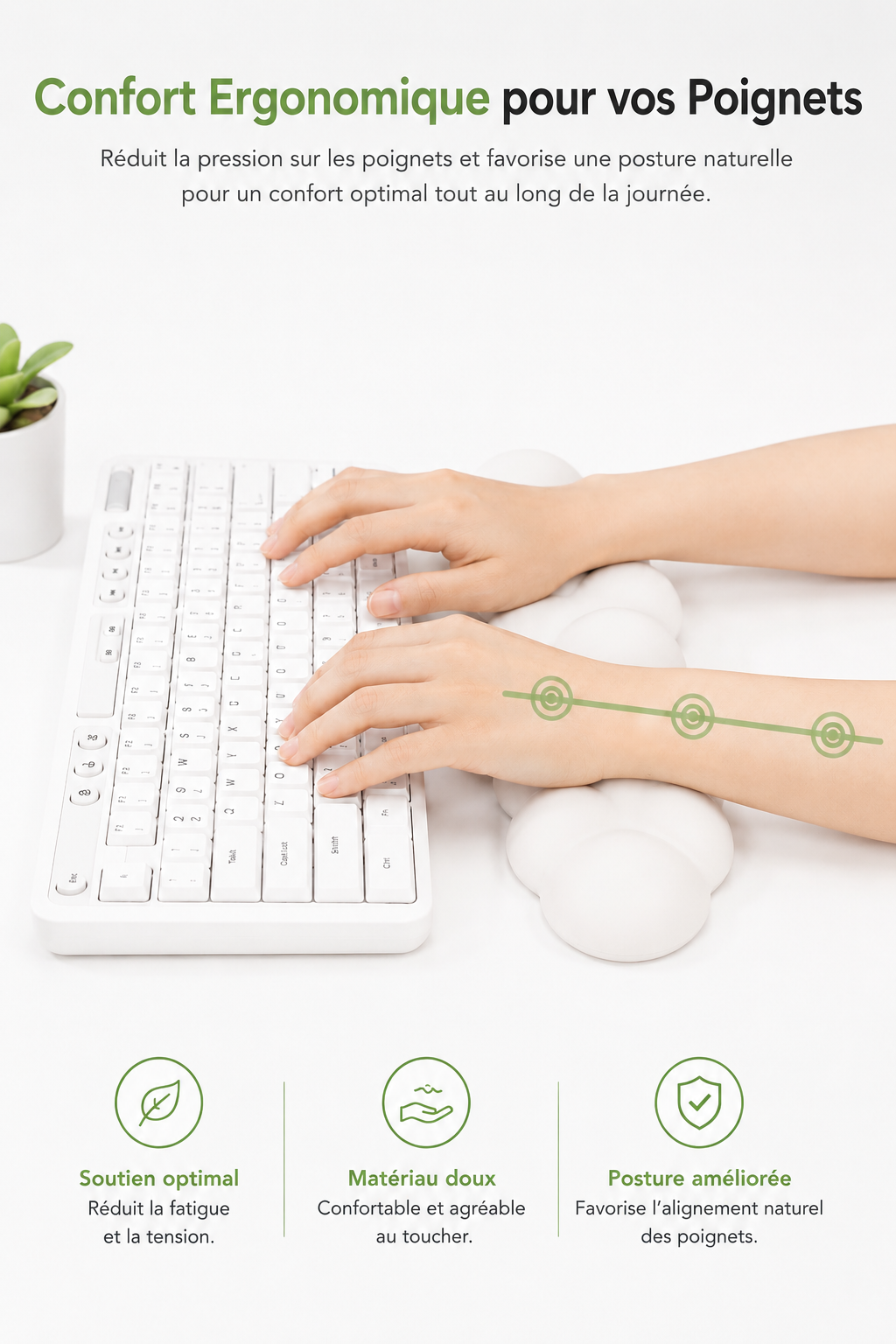 CloudRest Wrist — Repose-poignet ergonomique en mousse à mémoire de forme