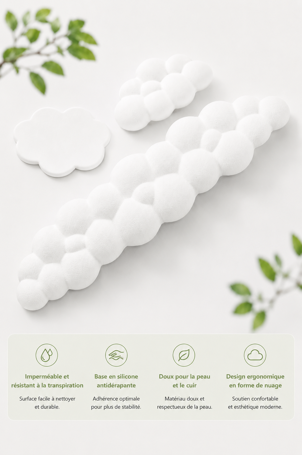 CloudRest Wrist — Repose-poignet ergonomique en mousse à mémoire de forme