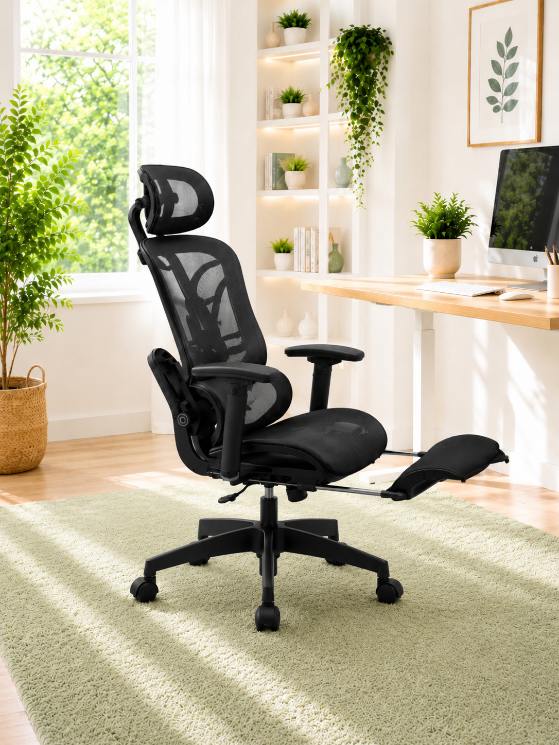 DualBack Elite — Fauteuil de bureau ergonomique à dossier double et accoudoirs 4D mesh noir, haut de gamme