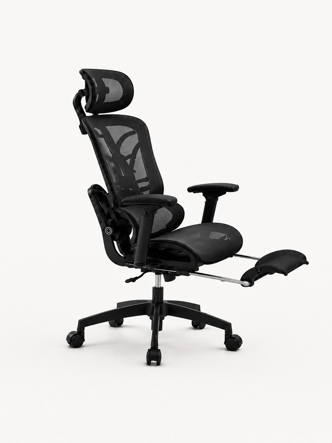 DualBack Elite — Fauteuil de bureau ergonomique à dossier double et accoudoirs 4D mesh noir, haut de gamme