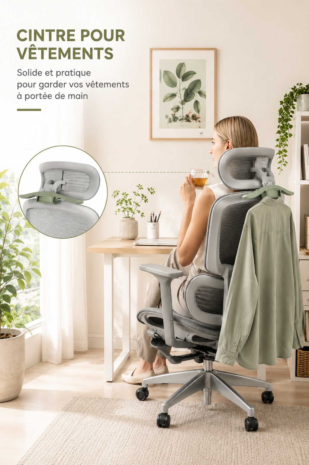 Ergo Recline 135 — Fauteuil de bureau multi-positions avec repose-pieds