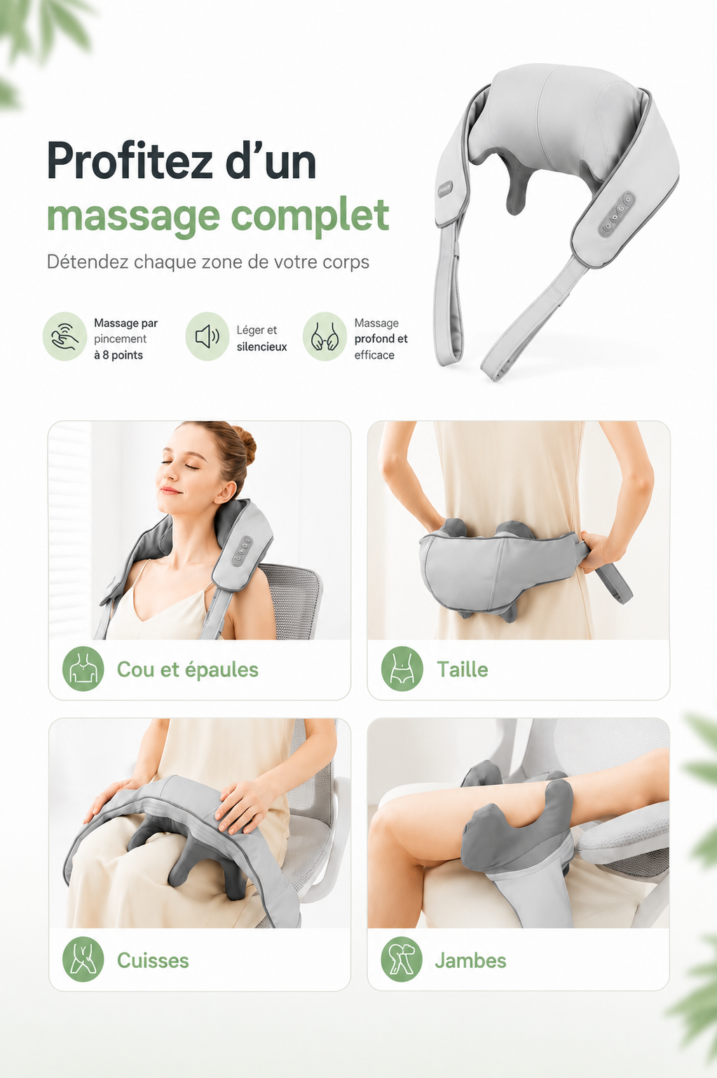 NeckEase 6D — Appareil de massage nuque et épaules chauffant